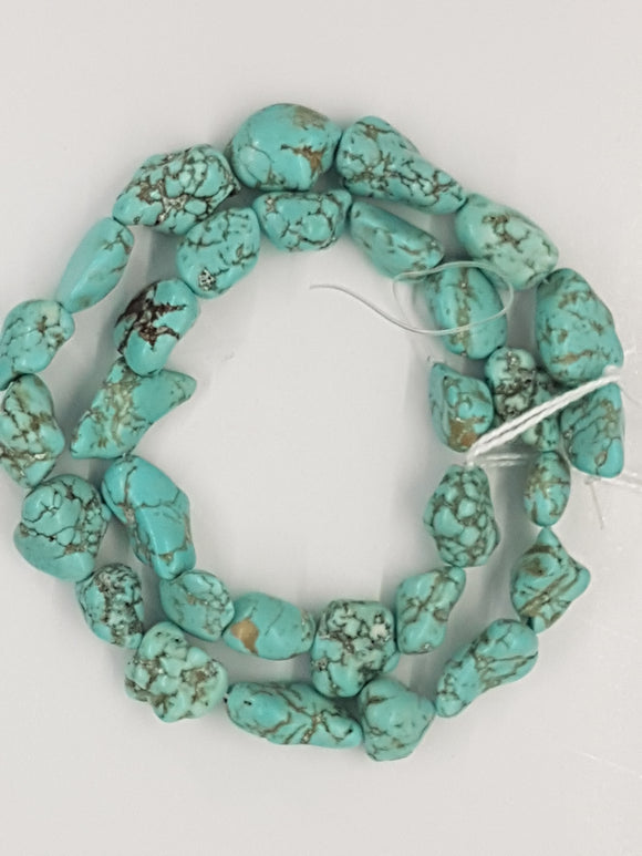 NATURAL GREEN TURQUOISE NUGGET BEADS