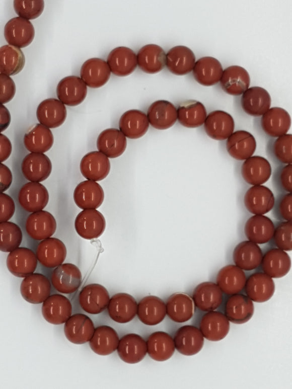 6MM NATURAL RED JASPER BEADS