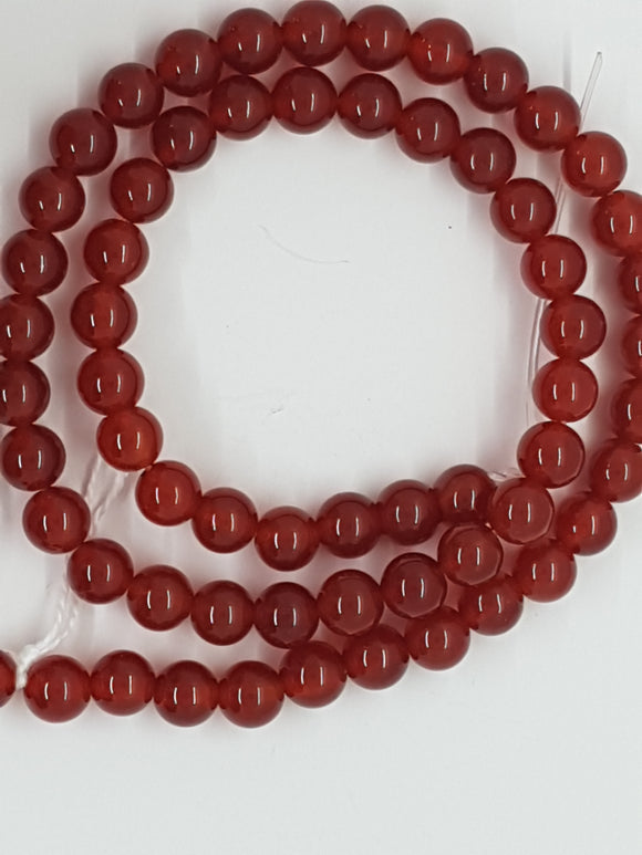 6MM RED AGATE BEADS