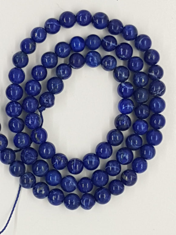 5MM NATURAL LAPIS LAZULI - GRADE AB BEADS