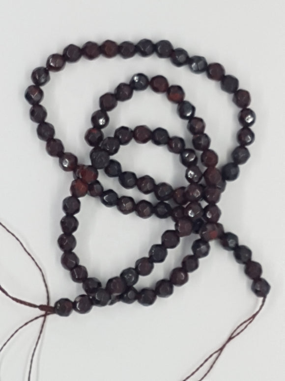 4MM NATURAL FACETED BLOODSTONE BEADS