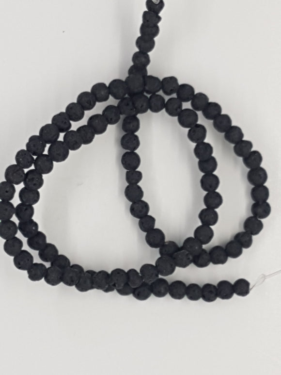 4MM NATURAL LAVA BEADS