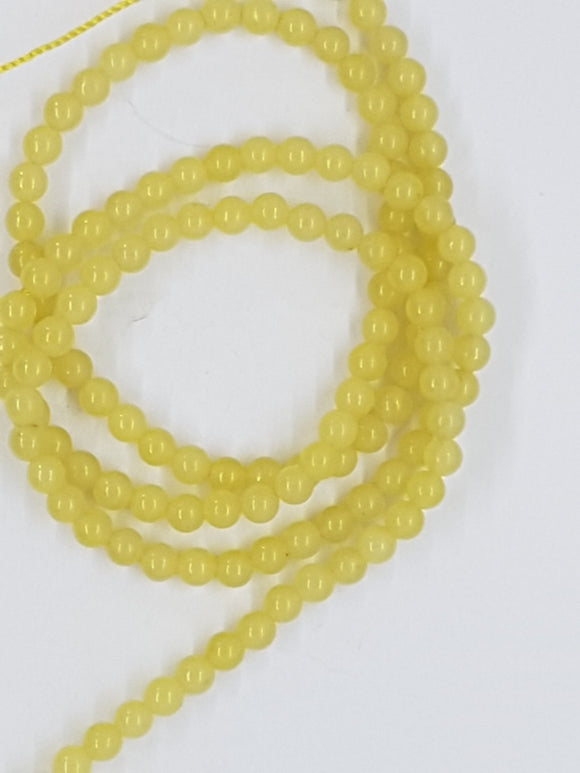 3MM NATURAL LEMON JADE BEADS