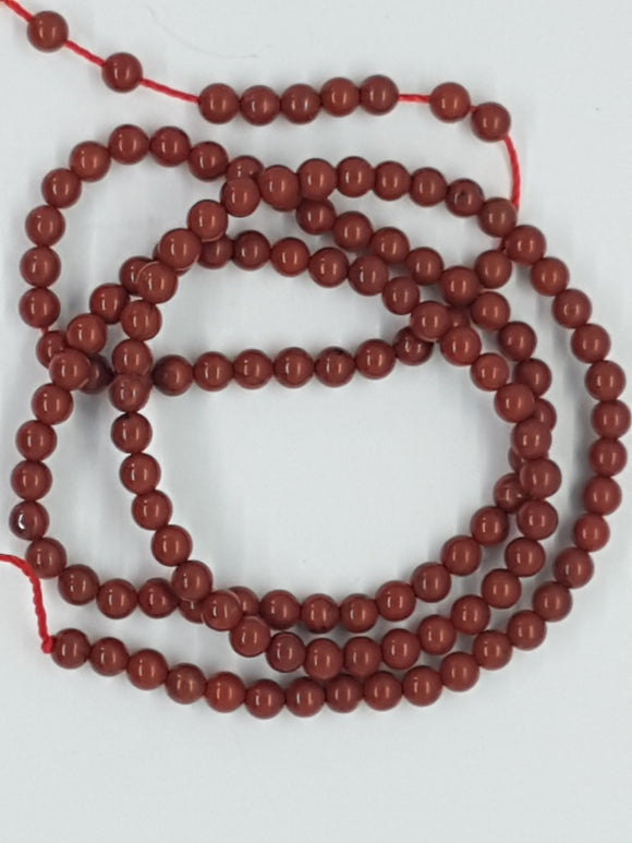 3MM NATURAL RED JASPER BEADS
