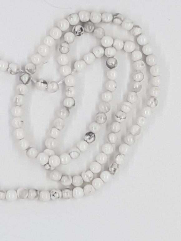 3MM NATURAL HOWLITE BEADS