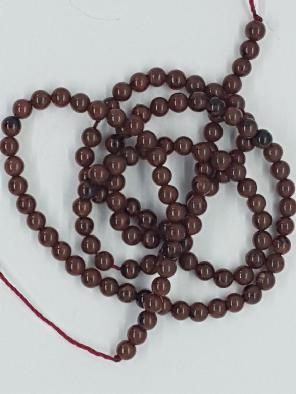 3MM NATURAL MAHOGANY OBSIDIAN BEADS