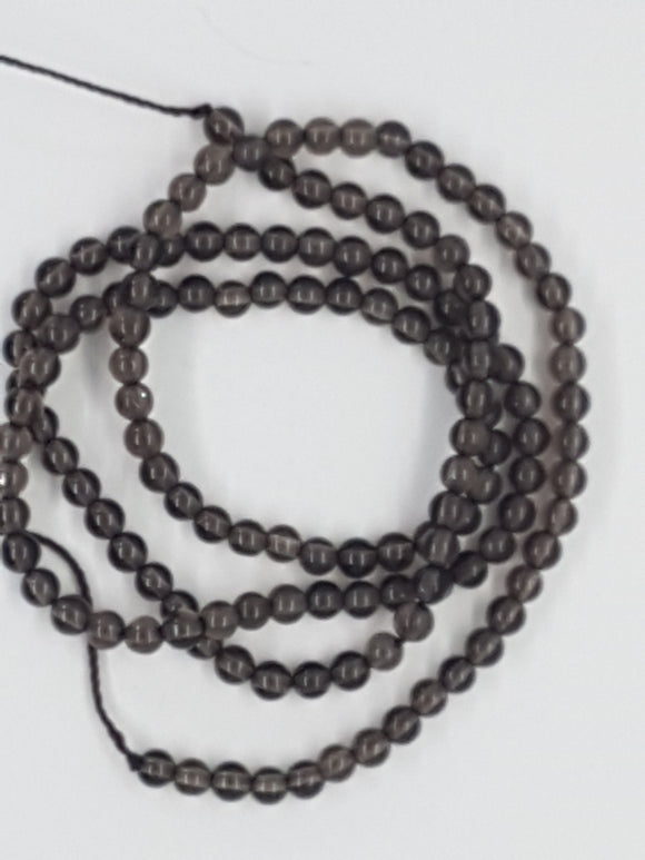 3MM NATURAL SMOKY QUARTZ BEADS