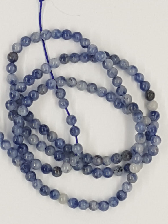 3MM NATURAL BLUE SPOT STONE BEADS