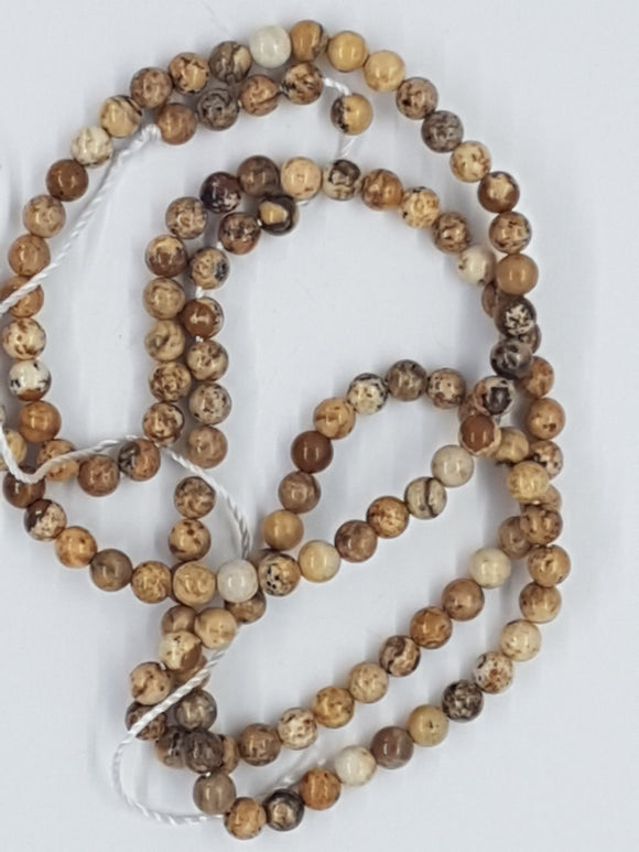 3MM NATURAL PICTURE JASPER BEADS