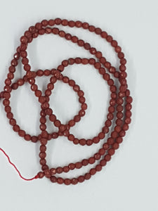 2MM NATURAL FACETED RED JASPER BEADS