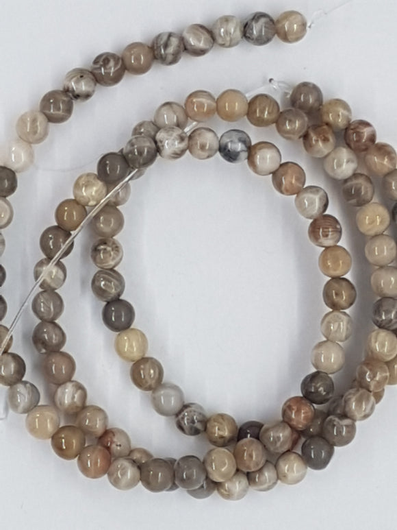 4MM NATURAL CHRYSANTHEMUM BEADS