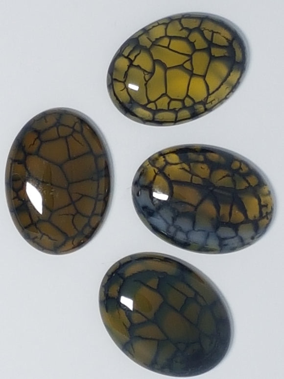 CABOCHONS 30 X 22MM OVAL NATURAL DRAGON VEIN