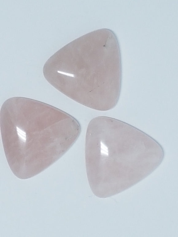 CABOCHONS 25 X 25MM TRIANGLE - ROSE QUARTZ
