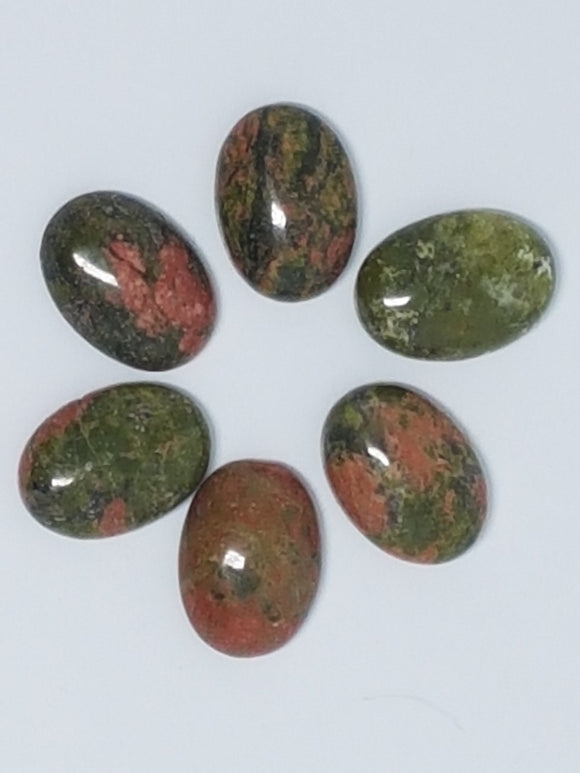CABOCHONS 18 X 13MM OVAL NATURAL UNAKITE