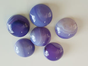 CABOCHONS 16x12MM ROUND NATURAL STRIPED AGATE
