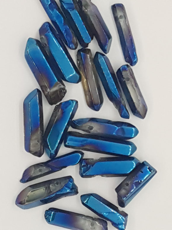 15 - 21MM BLUE PLATED QUARTZ CRYSTAL