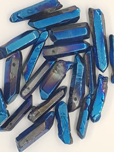 24 - 37MM BLUE PLATED QUARTZ CRYSTAL