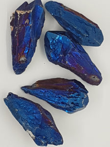 33 - 40MM BLUE PLATED QUARTZ CRYSTAL