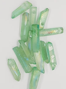26 - 33MM PLATED QUARTZ CRYSTAL - LIGHT GREEN