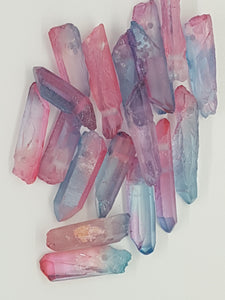 26 - 35MM PLATED QUARTZ CRYSTAL - PINK & BLUE