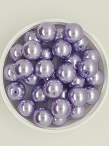 12MM GLASS ROUND PEARLS - LAVENDER