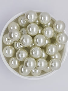 12MM GLASS ROUND PEARLS - WARM WHITE