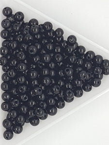 4MM GLASS ROUND PEARLS - 10GMS BLACK