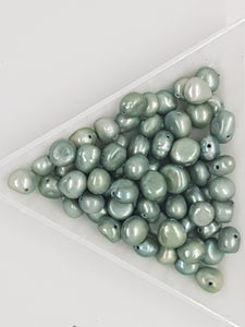 5-6MM FRESHWATER POTATO PEARLS - STEEL BLUE MIX