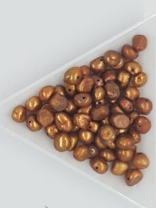 5-6MM FRESHWATER POTATO PEARLS -  DARK GOLDEN ROD