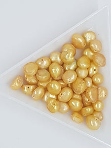 6-7MM FRESHWATER POTATO PEARLS -  GOLDEN YELLOW