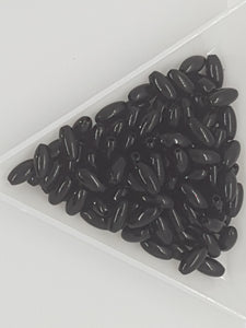8MM X 4MM ACRYLIC RICE PEARLS - BLACK