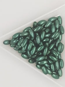 8MM X 4MM ACRYLIC RICE PEARLS - SEA GREEN
