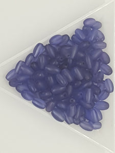 7MM X 4MM GLASS RICE PEARLS - MATT - ROYAL BLUE