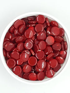 10MM NATURAL SHELL BEADS - FLAT ROUND - DARK RED