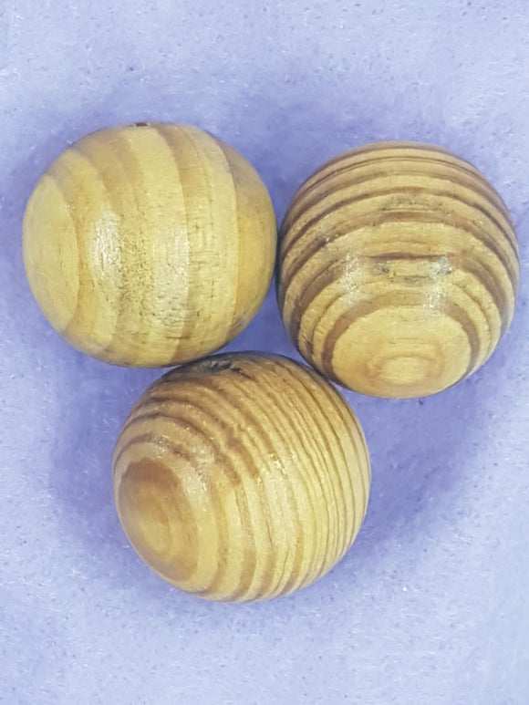 30MM WOODEN ROUND BEADS - BURLYWOOD