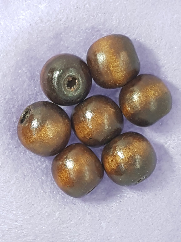 16-18MM WOODEN ROUND BEADS - DARK BROWN