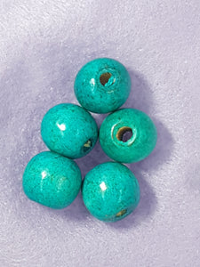 16-18MM WOODEN ROUND BEADS - BLUE