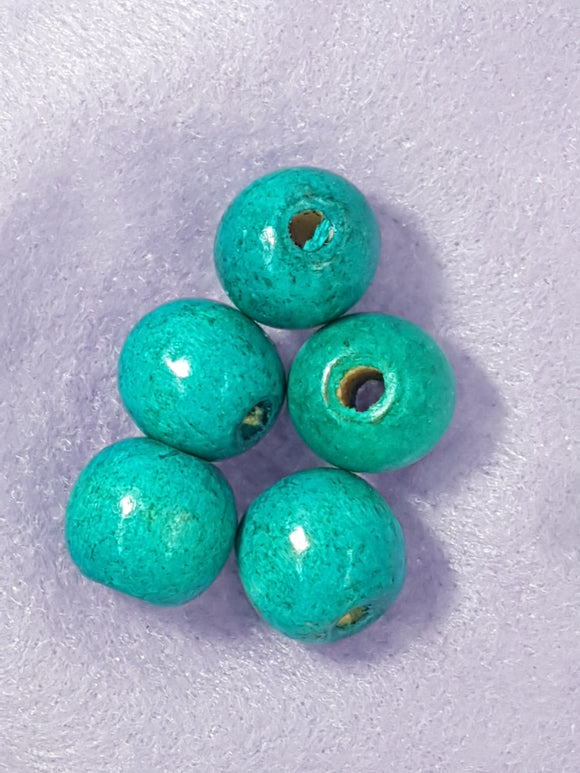 16-18MM WOODEN ROUND BEADS - BLUE