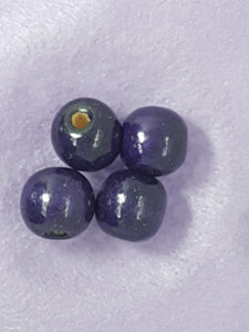 16-18MM WOODEN ROUND BEADS - DARK PURPLE