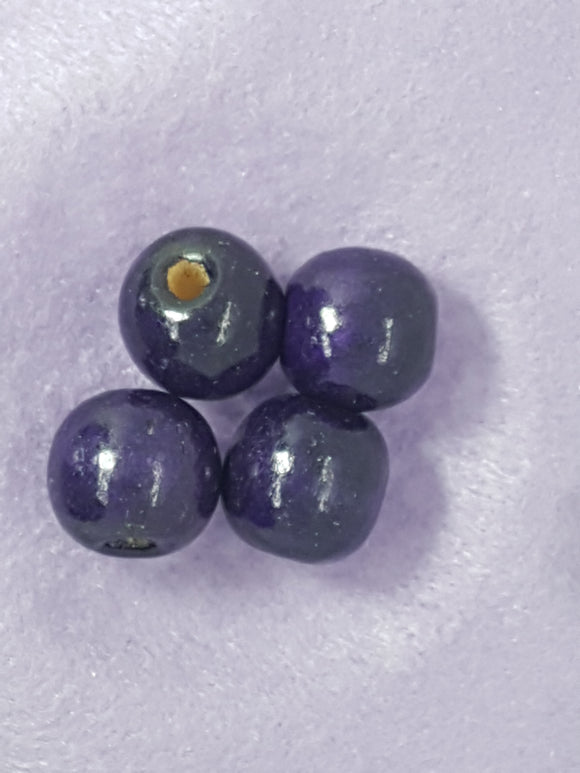 16-18MM WOODEN ROUND BEADS - DARK PURPLE