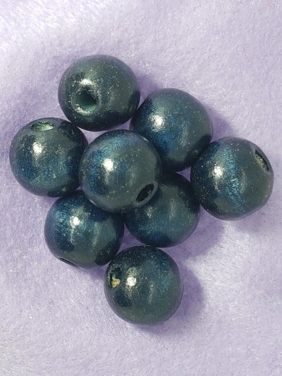 16-18MM WOODEN ROUND BEADS - DARK BLUE