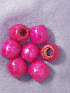 16-18MM WOODEN BARREL BEADS - CRIMSON