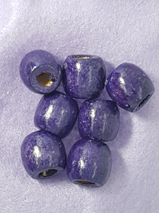 16-18MM WOODEN BARREL BEADS - DARK PURPLE