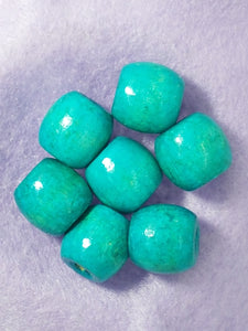 16-18MM WOODEN BARREL BEADS - BLUE