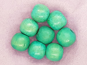 16MM WOODEN ROUND BEADS - BLUE