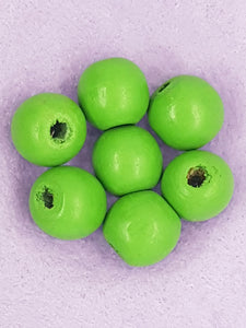16MM WOODEN ROUND BEADS - GREEN