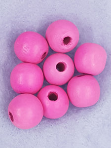 16MM WOODEN ROUND BEADS - CRIMSON
