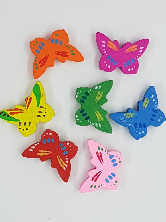 25X19MM WOODEN BUTTERFLIES - MIXED