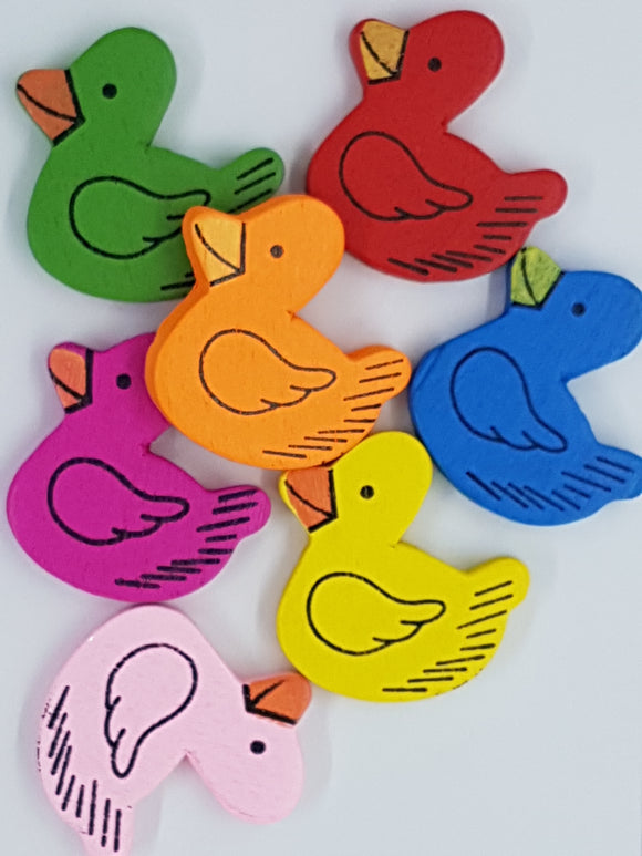 32X32MM WOODEN DUCKS - MIXED