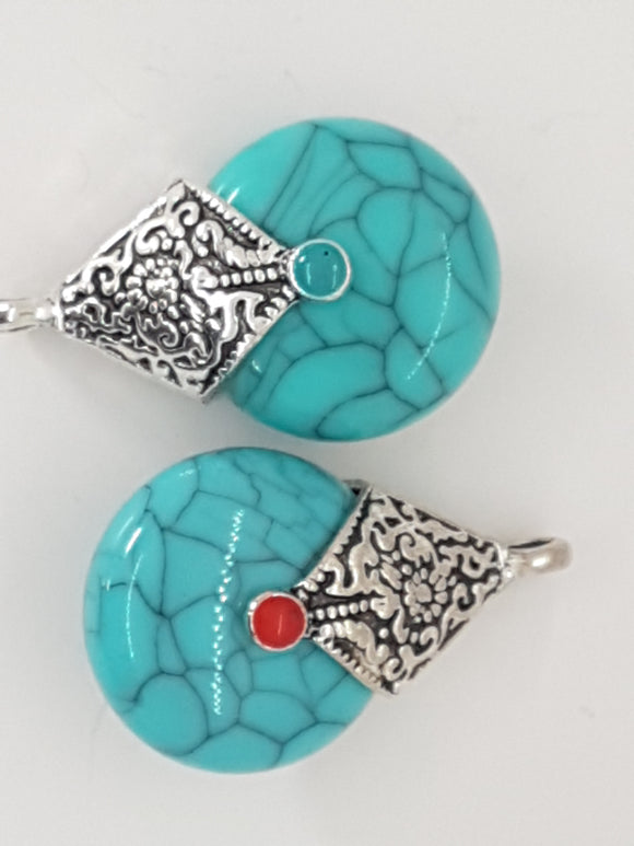 38X23X17MM RESIN PENDANTS - AQUA